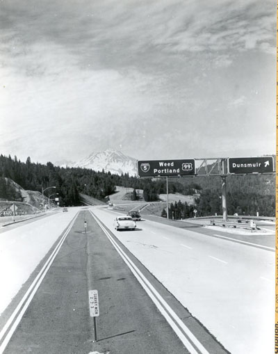 California - Interstate 5 parallel to Pacific Coast Highway south of Shasta-Siskiyou County line.