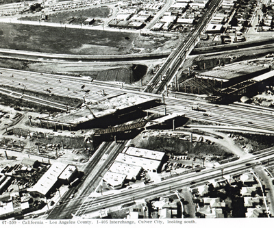 California - Los Angeles County.  I-405 Interchange, Culver City,  looking south.