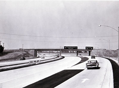 California-Ground view of Interstate 5 at Riverside Drive Off-Ramp.