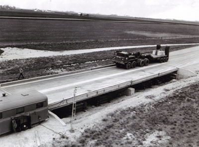 AASHO Road Test - Illinois - Traffic over Test Bridge