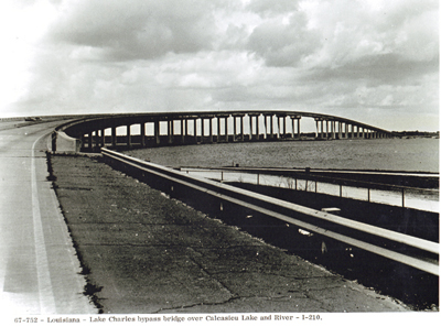 Louisiana - Lake Charles bypass bridge over Calcasieu Lake and River - I-210.