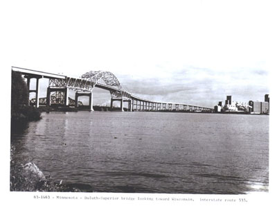 Minnesota - Duluth-Superior bridge looking toward Wisconsin on Interstate route 535