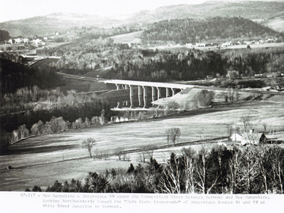 New Hampshire - Interstate 89 spans the Connecticut River between Vermont and New Hampshire.  Looking Northwesterly toward 