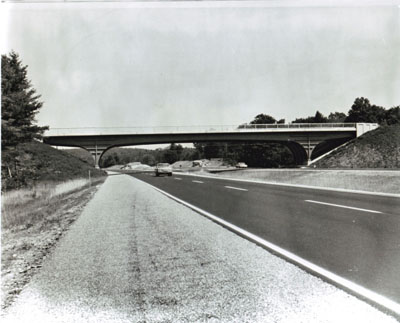 The Ash Street bridge over Interstate Route 93 in Londonerry, N.H., was a prize-winning entry in a bridge design competition.