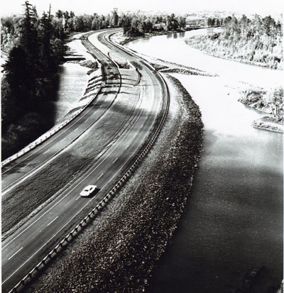 Oregon- Looking westerly on I-105 from a point just southeast of the High Banks Road in the Eugene-Springfield area.