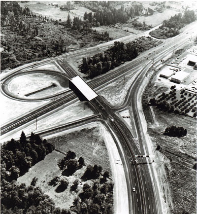 Oregon- South Tigard Interchange at intersection of Interstate 5 and the Beaverton-Tigard Highway.