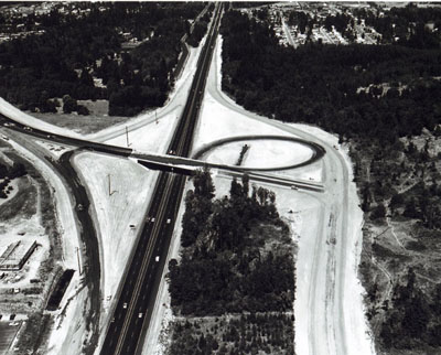 Oregon- The South Tigard Interchange on I-5 just south of Portland is fast nearing completion.  Interchange will permit traffic from I-5 to reach the Sunset Highway (US26) without going through to Portland.