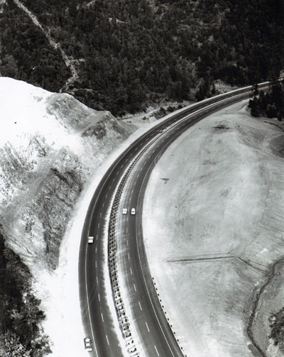 Oregon- Pacific Highway, I-5,  Forest Highway 15, completed section north of Azalea.
