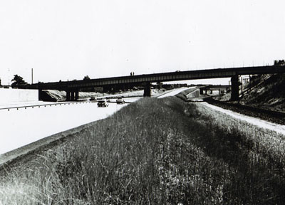 Pennsylvania- Delaware County, I-95 looking south from Chester.