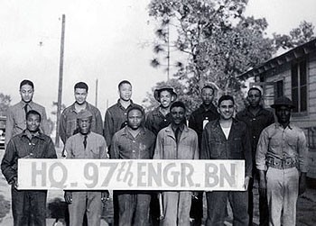 Troops of the World War II Black Regiment who helped build the ALCAN Highway.