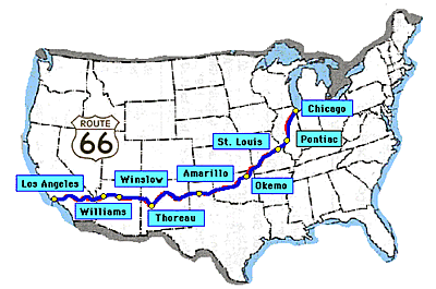 Mapping it!  Route 66 cities.