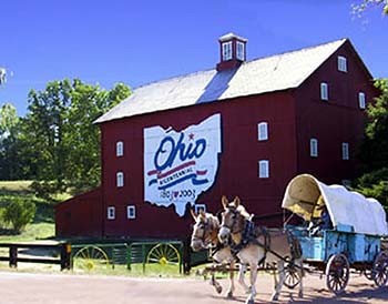 Many barns in Ohio were painted with the bicentennial logo