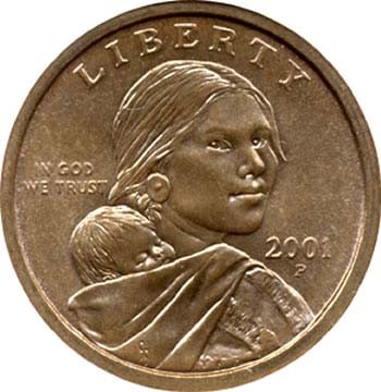 The Sacagawea Golden Dollar coin.