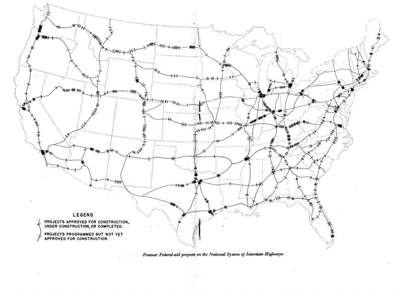 The map illustrates how designation of the Interstate System has had the desired effect of centering official and public attention on these most important routes of the Nation