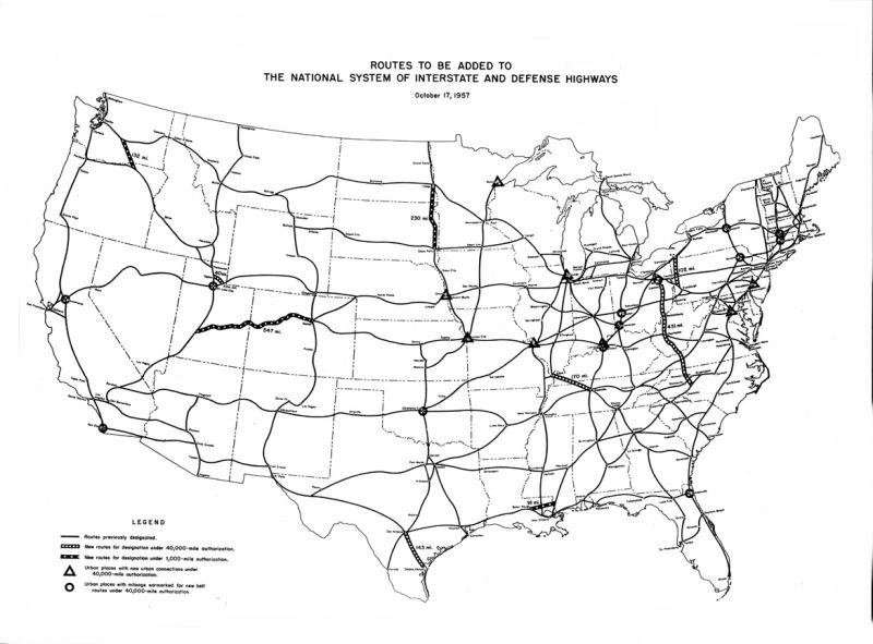 Routes to be added to The National System of Interstate and Defense Highways