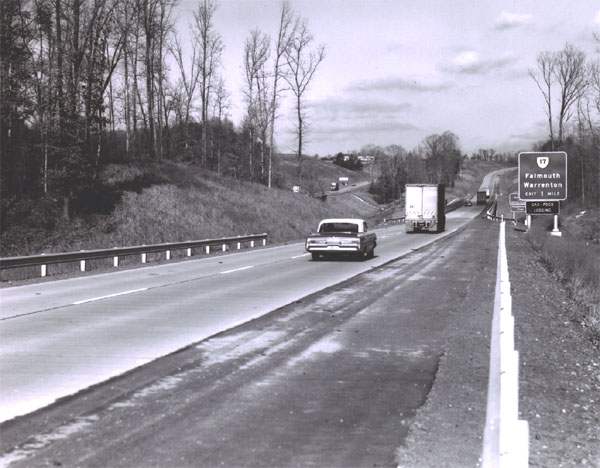 I-95 near Falmouth, Virginia showing truck and passenger vehicles.