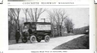 In 1915, Ohio was aggressive in building concrete pavements along the National Old Trails Road, as shown in this photo, taken west of Zanesville, showing a U.S. Mail truck on the road.