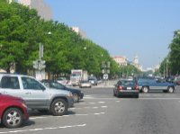 From 1st to 3rd Streets, Pennsylvania Avenue is a parking lot that opens onto the ceremonial road sometimes called the "Main Street of America"