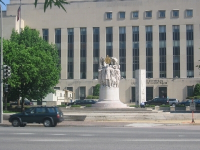 This statue of General George Meade, who commanded the Union Army at the Battle of Gettysburg, is located in front of the U.S. Court House.