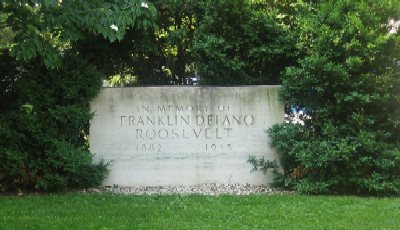 For many years, this marble block, sitting on the west corner of the National Archives grounds, was the only memorial to Franklin Delano Roosevelt, President of the United States from 1933 to 1945.  A more fitting memorial was dedicated on May 2, 1997:  the expansive, multi-chambered Franklin Delano Roosevelt Basin near the Jefferson Memorial.