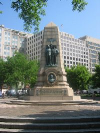 This statue at Pennsylvania Avenue and 7th Street honors the Grand Army of the Republic.  The name refers to the Union Army during the Civil War. 