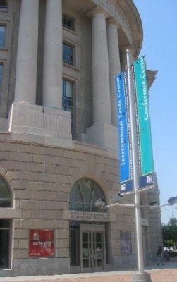 The Ronald Reagan Building and International Trade Center, named after the President who served from 1981 to 1989, was dedicated on May 5, 1998.  At 3.1 million square feet, the Center is the second largest Federal office building in the Nation after the Pentagon (6.5 million square feet).