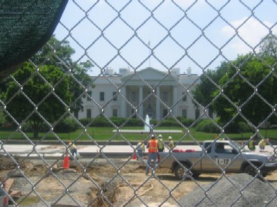 In 1995, following the bombing of the Alfred P. Murrah Federal Office Building in Oklahoma City, Oklahoma, President Bill Clinton closed Pennsylvania Avenue to traffic in front of the White House as a security precaution.  After years of debate about the future of this portion of Pennsylvania Avenue, the Federal Highway Administration is administering contracts for its reconstruction, as shown here