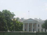 The White House as seen from beyond the green construction fence erected for the project to reconstruct Pennsylvania Avenue in 2004.