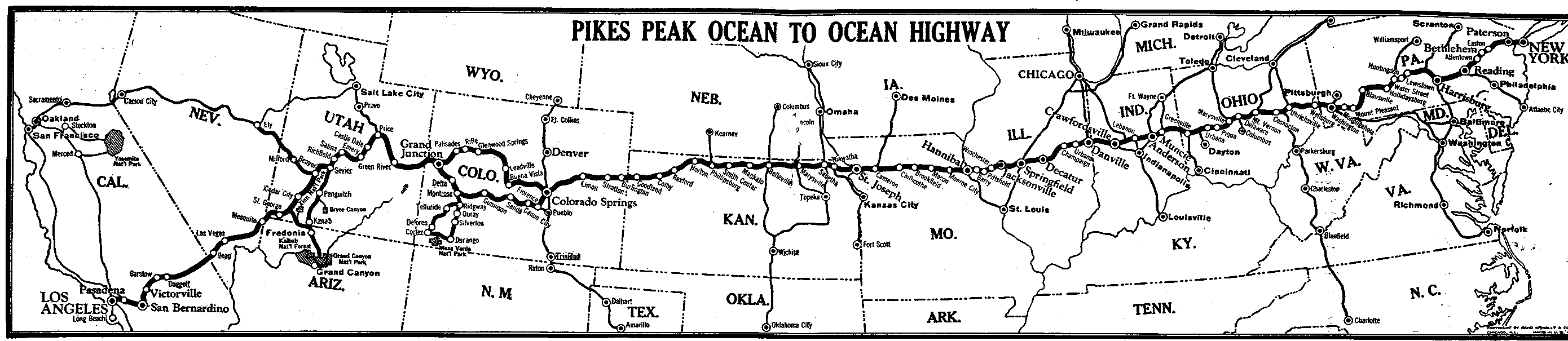 Map of Pikes Peak Highway