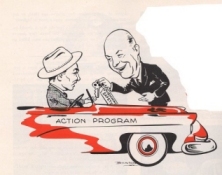 Cartoon from Public Safety (March 1954) coverage of the 1954 White House Conference on Highway Safety. Click on photo for larger version.
