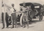 Photo from National Old Trails Road - Abilene, KS C.M. Hargeo, George Harshorn Hodge, and A.L. Westgard