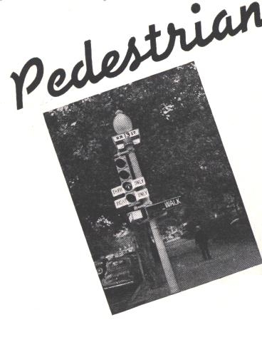 A pedestrian walk-light system recently installed at the busy intersection of Thirteenth street and Pennsylvania avenue N.W.