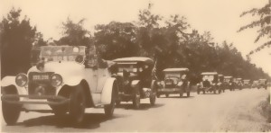 Shrine Caravan, Major Bernard S. McMahan, commanding, arrives in Washington, D.C., after a journey of 3,300 miles from San Francisco to attend the dedication of the Zero Milestone