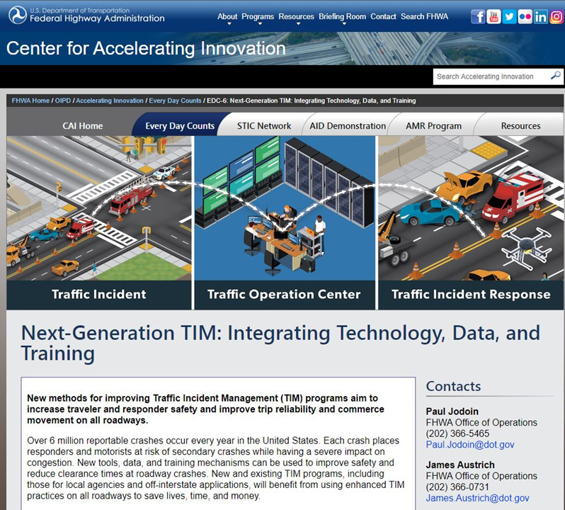 Screenshot of the Next-Generation TIM: Integrating Technology, Data, and Training EDC-6 website.