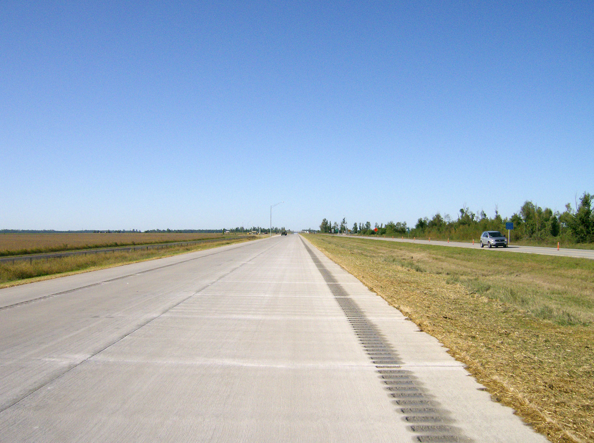 Four-lane rural concrete highway.