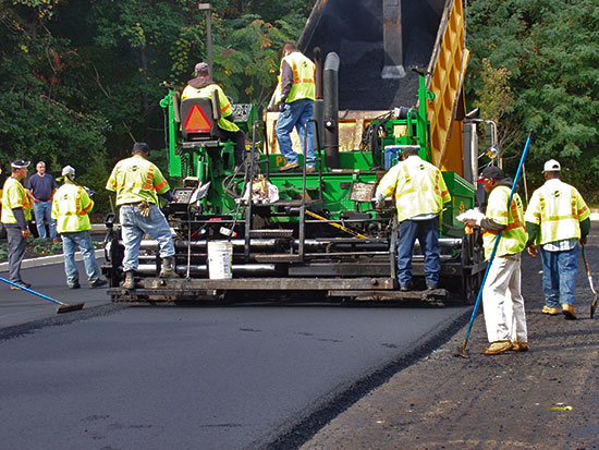 Photo of warm-mix asphalt in use on SR 102