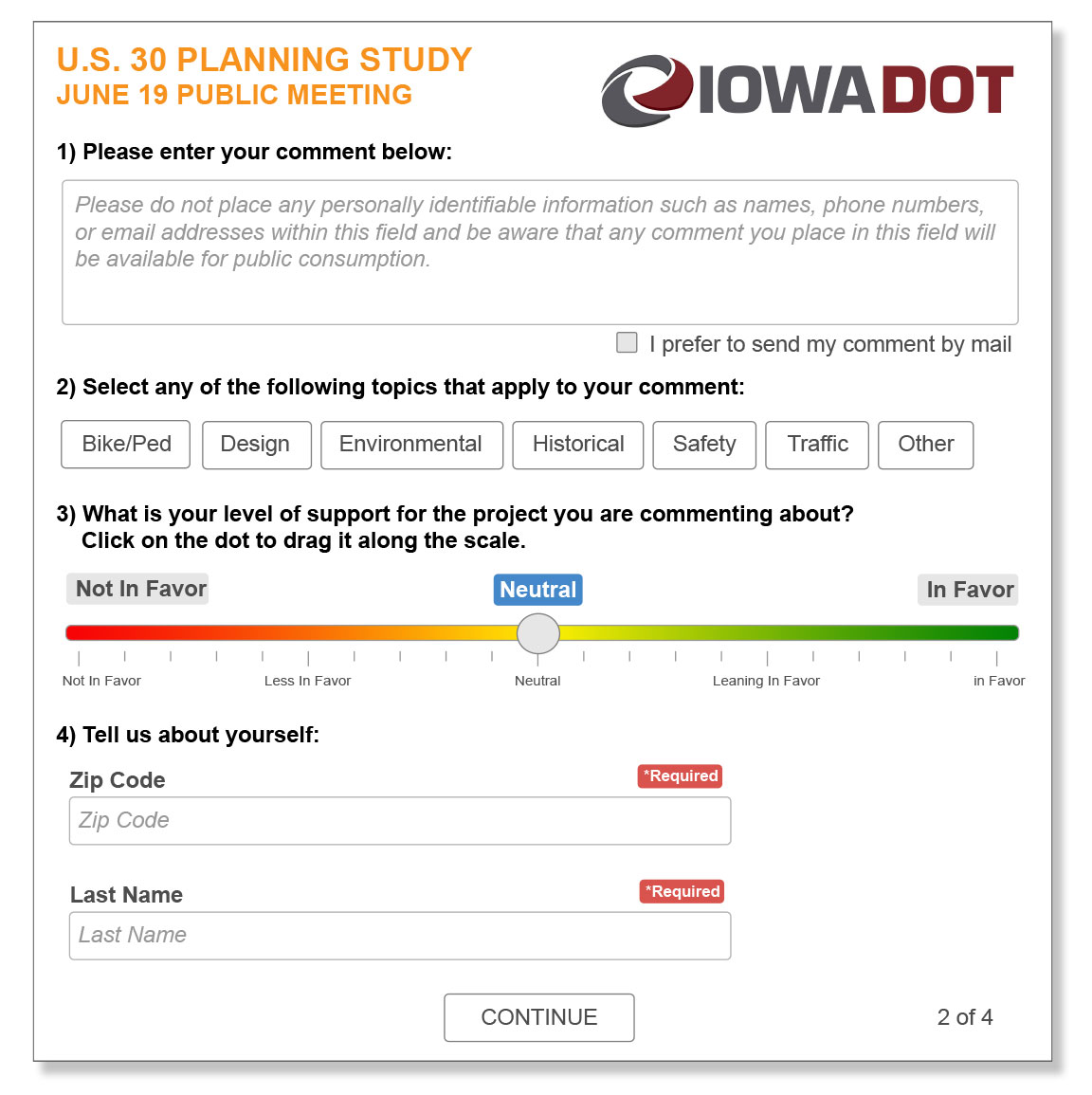 Iowa DOT US 30 Planning Study Meeting