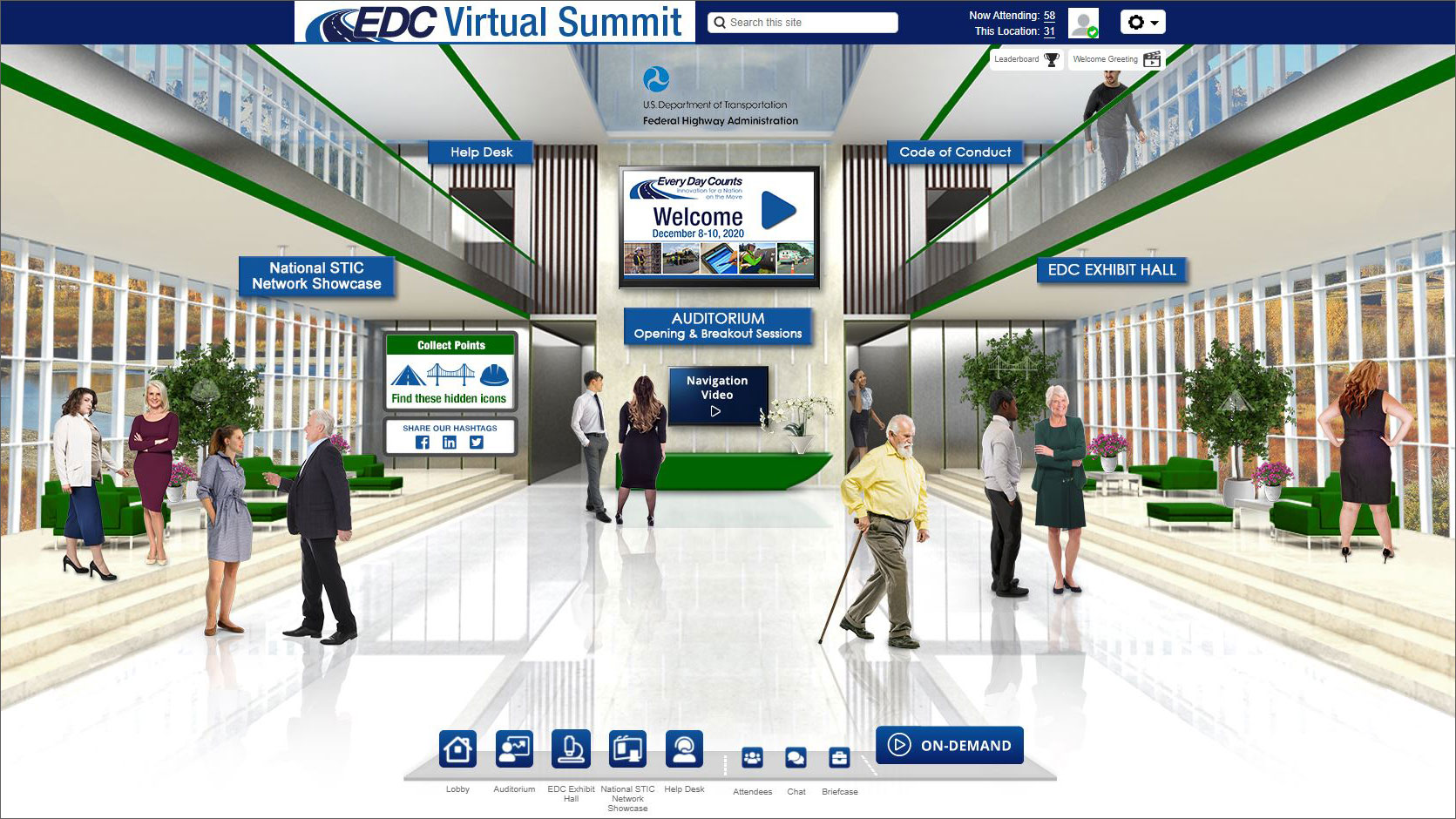 Screenshot of EDC Virtual Summit Lobby