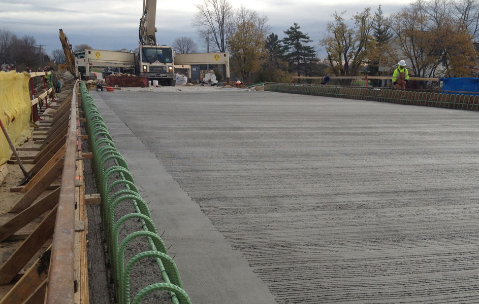 Concrete roadway under construction