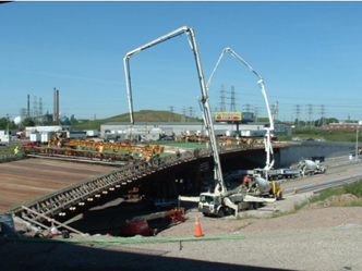 A bridge undergoing construction.