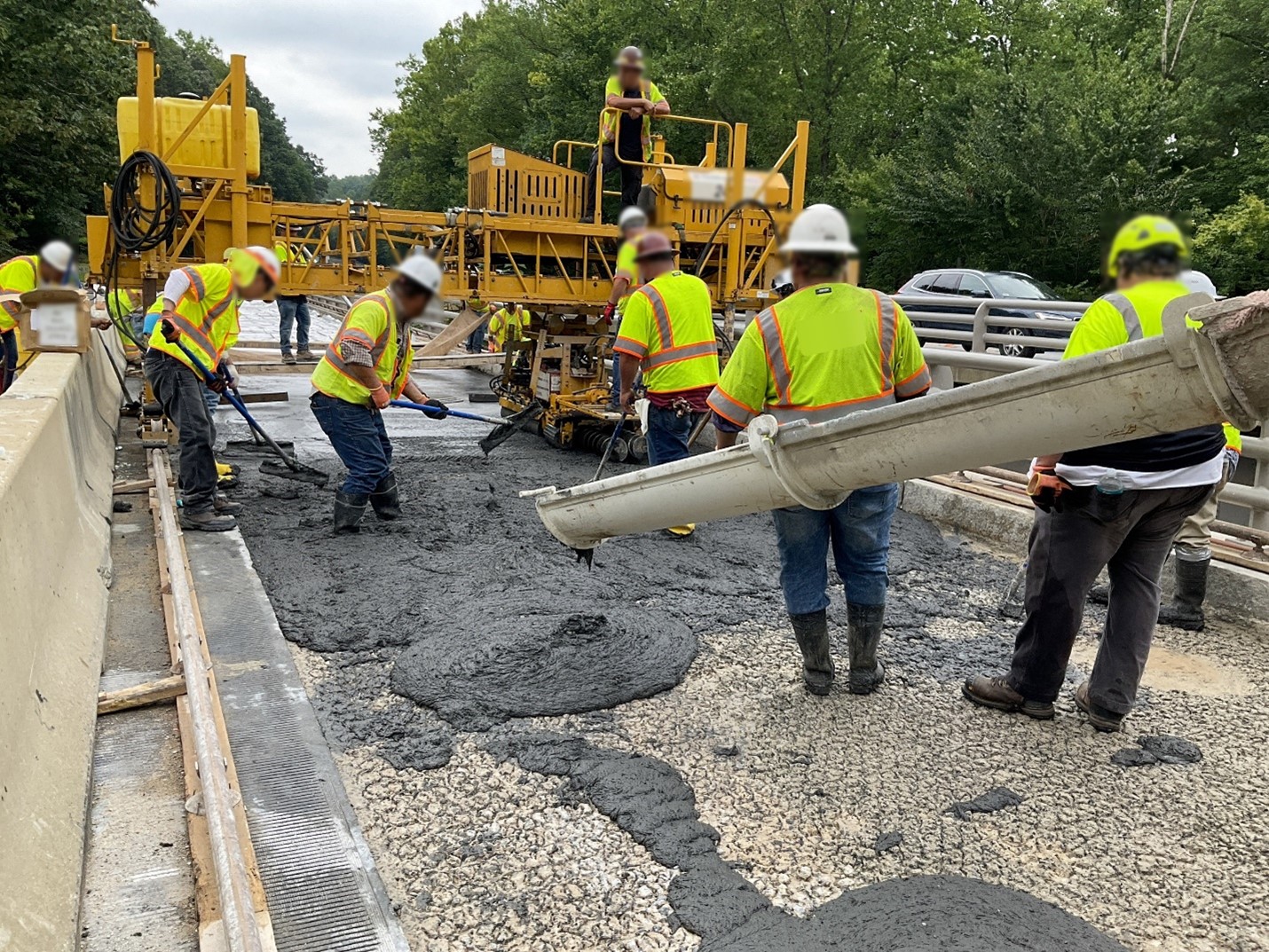UHPC Overlays are a faster and cost-efficient alternative to traditional bridge deck rehabilitation or replacement. (Credit: FHWA)