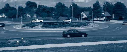 Roundabouts boost safety and reduce congestion at intersections by eliminating many traffic conflicts, slowing vehicle speeds and increasing capacity.