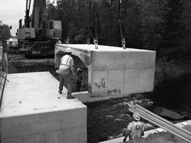 Precast bridge segments reduced construction time for two bridges on M-115 in rural Michigan.