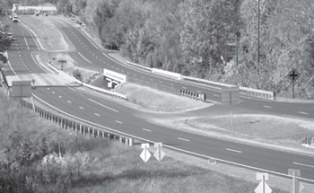 An aerial view of the Buckland Bridge in Virginia