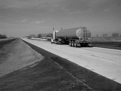 A North Dakota project featured whitetopping rather than a conventional asphalt overlay on a deteriorated highway section.