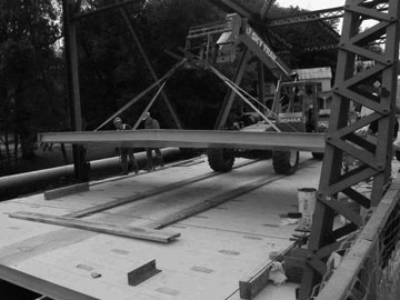 FRP composites were used for the deck of a bridge on NY 418 over the Schroon River.