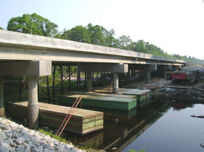 Photo Caption: A+B+C bidding helped the South Carolina  DOT finish a four-bridge replacement project in half the time needed for  traditional methods.