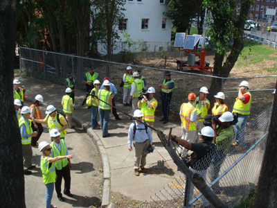 Transportation professionals from around the country came to Medford to observe the weekend installation of a new bridge on I-93 south over Salem Street.