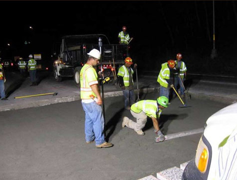 Crews worked at night to limit traffic disruption when they rehabilitated pavement on a busy Virginia interstate.