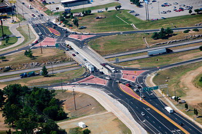 This is a diverging diamond intersection